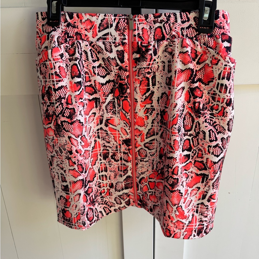 Tail Pink and Black Snake Print Mini Skirt